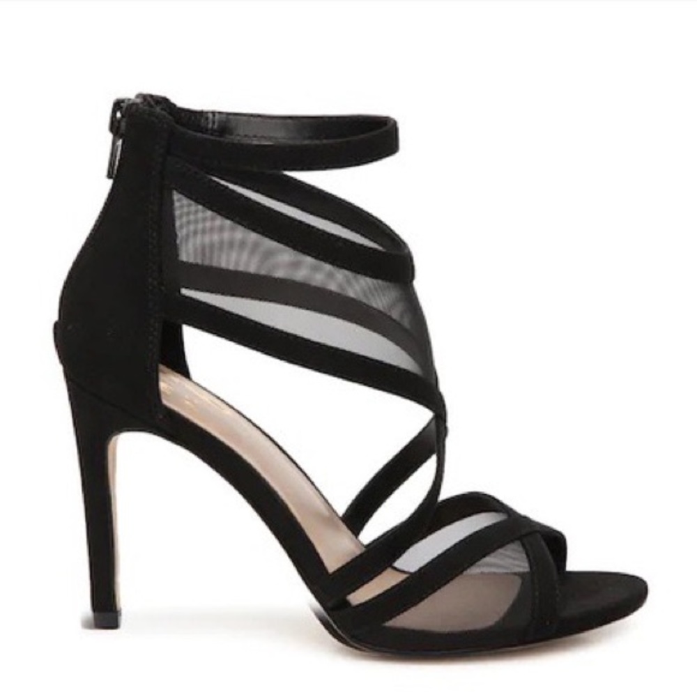 Ysaessa Mesh Ankle Strap Heels